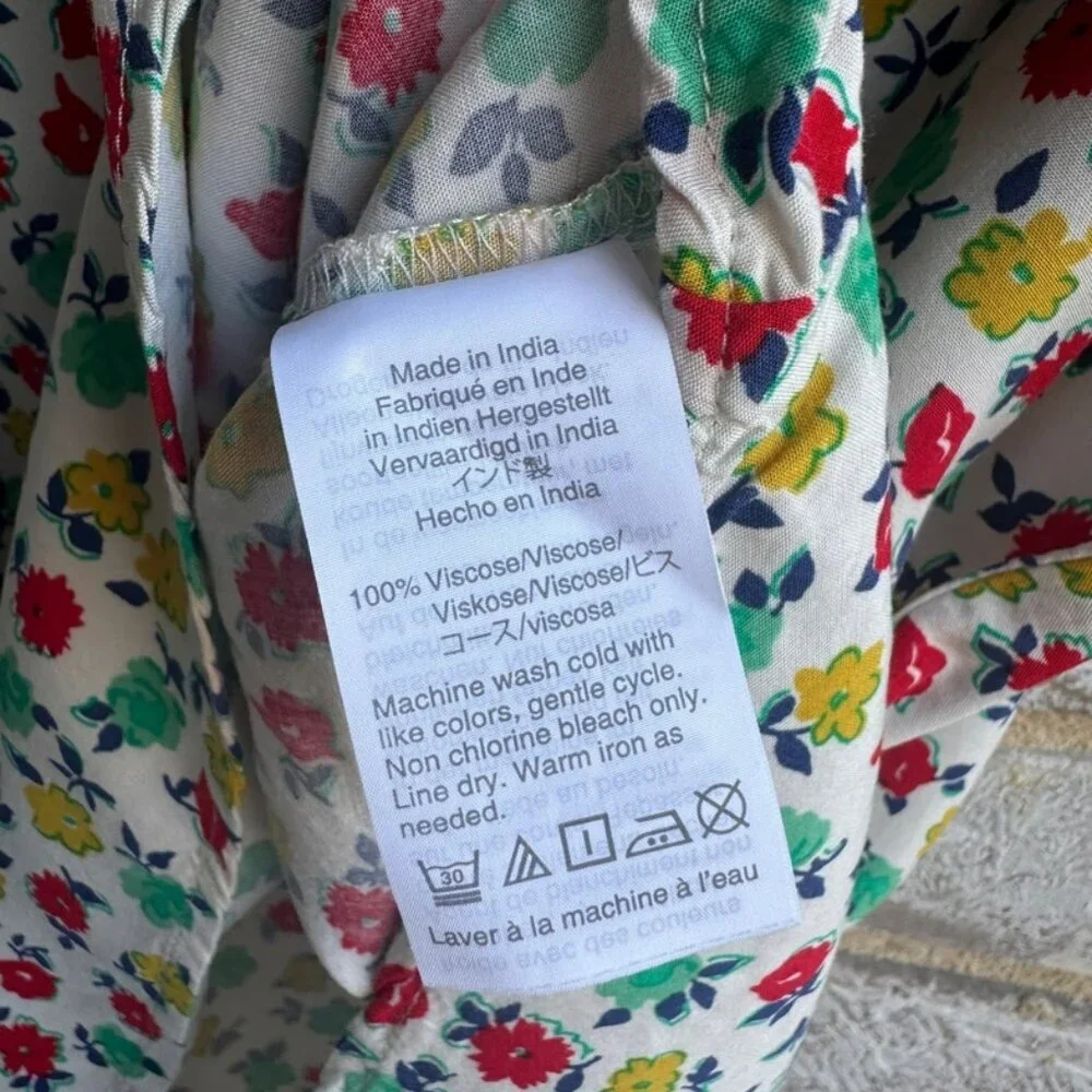 J. Crew Mercantile Floral Sleeveless Blouse Women's Size M.